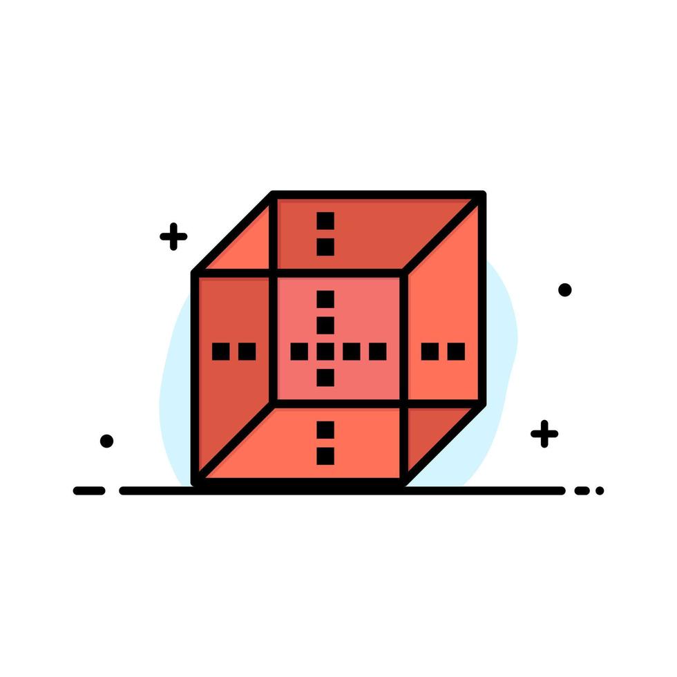 Box Delivery Computing Shipping  Business Flat Line Filled Icon Vector Banner Template