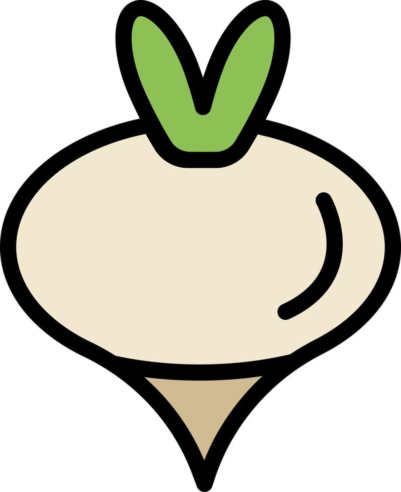 Food Turnip Vegetable Spring  Flat Color Icon Vector icon banner Template