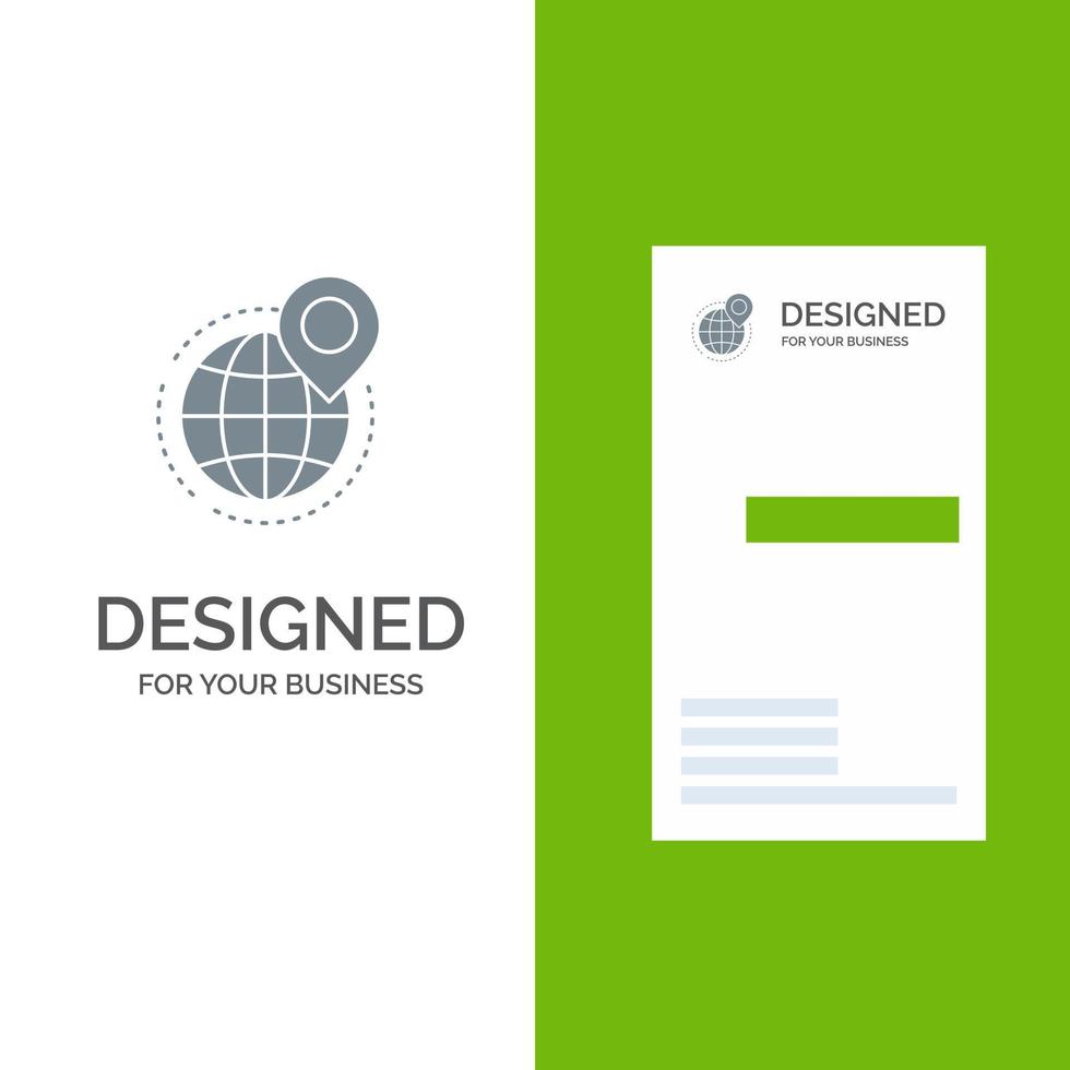 Globe Business Global Office Point World Grey Logo Design and Business Card Template vector