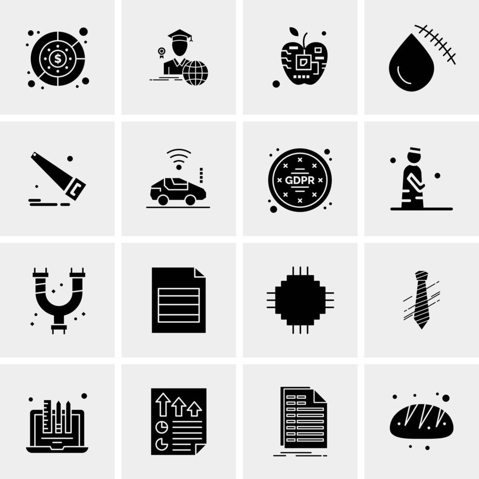 16 iconos de negocios universales vector ilustración de icono creativo para usar en proyectos relacionados con la web y dispositivos móviles