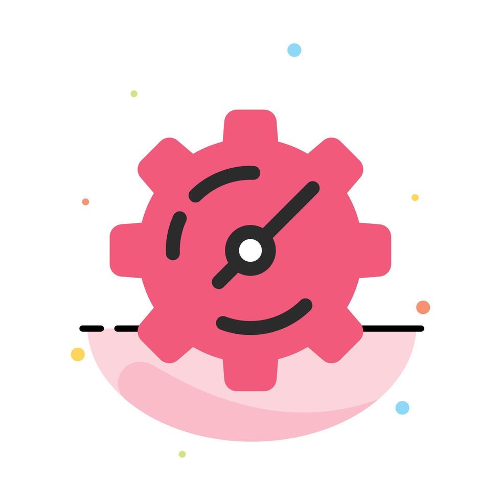 Gear Setting Timer Abstract Flat Color Icon Template vector