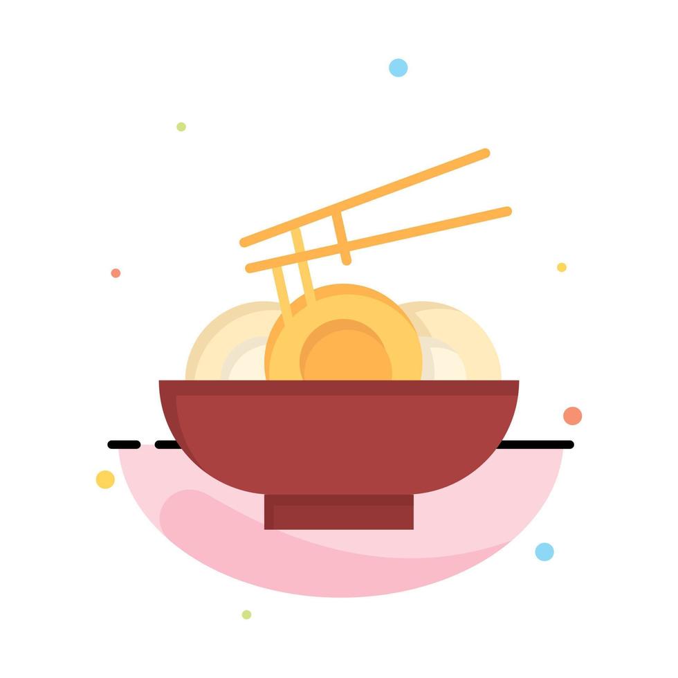 Noodle Food China Chinese Abstract Flat Color Icon Template vector