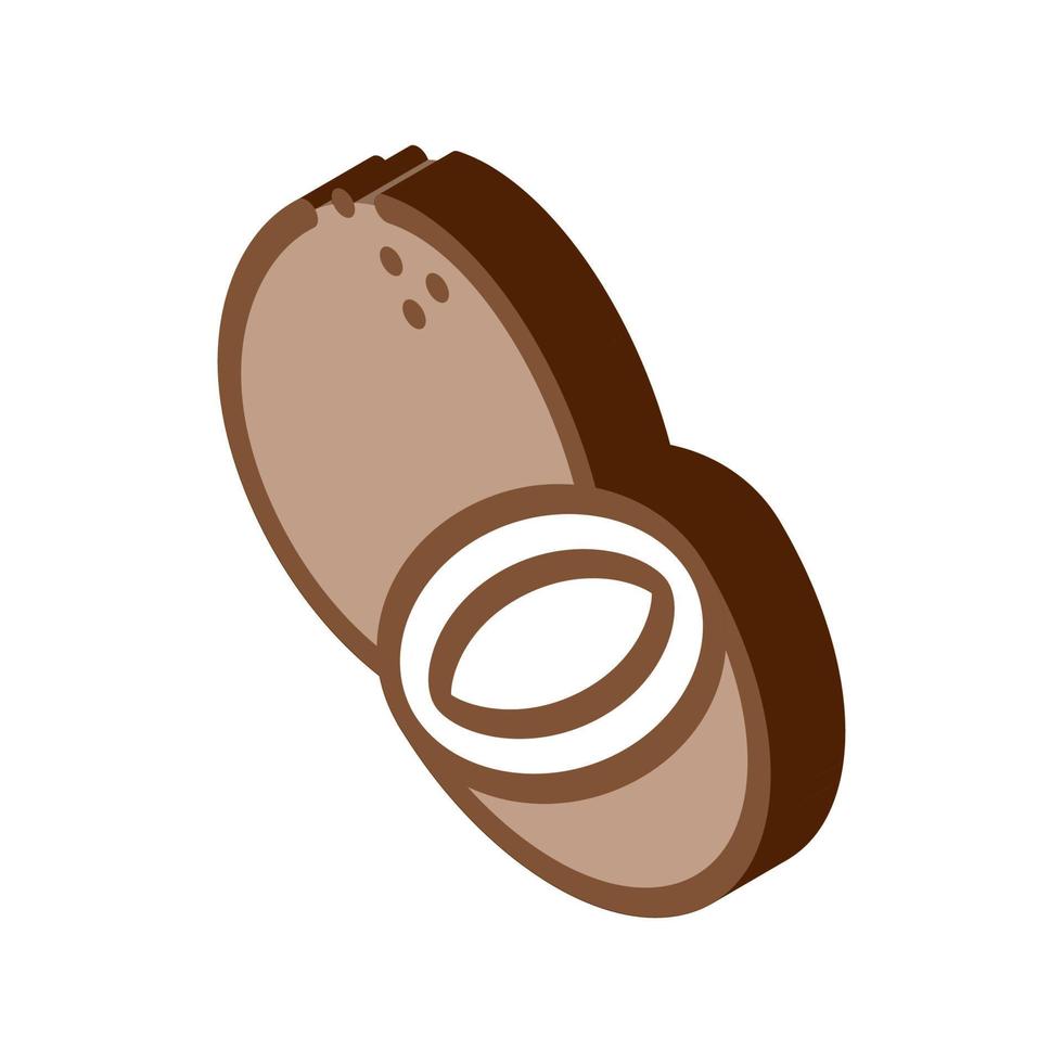 coconut nut isometric icon vector illustration