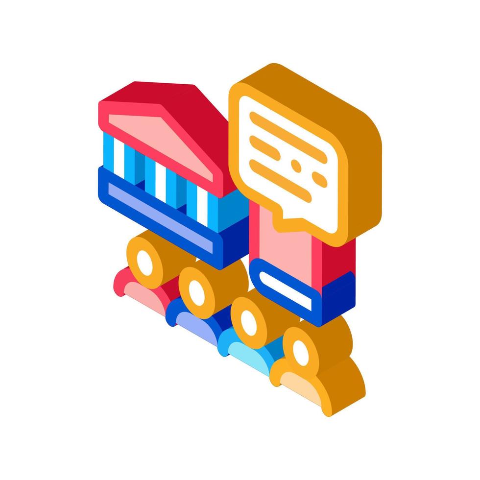 control policy isometric icon vector illustration