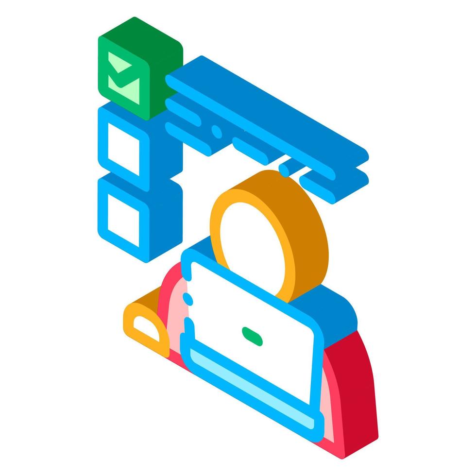 Man Working At Laptop Job Hunting isometric icon vector