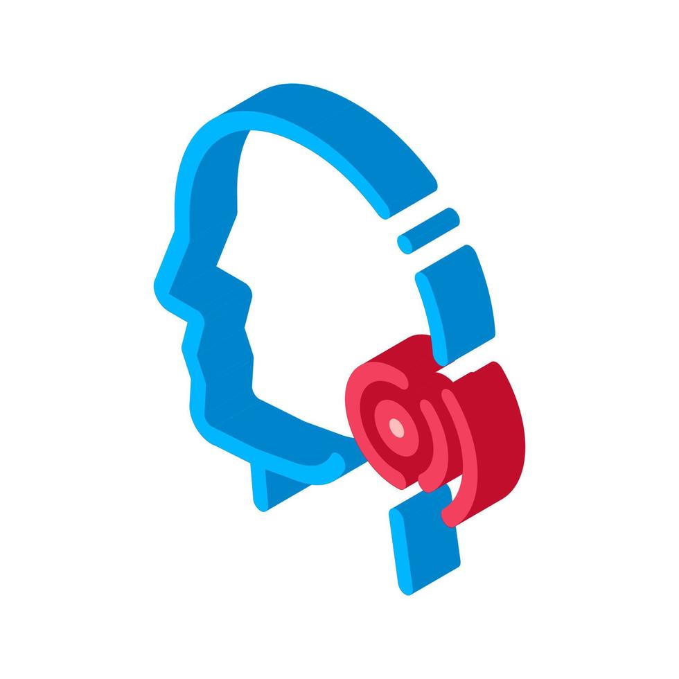 Pin Nape Pain Man Silhouette Headache isometric icon vector