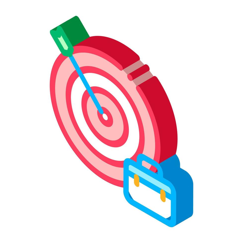 Arrow Hit Target And Case Job Hunting isometric icon vector