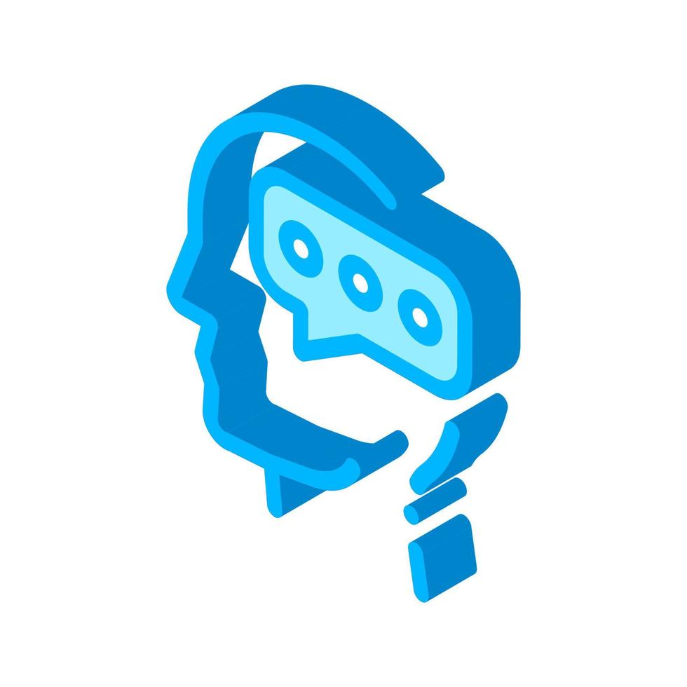 Typing Message And Man Silhouette Mind isometric icon vector