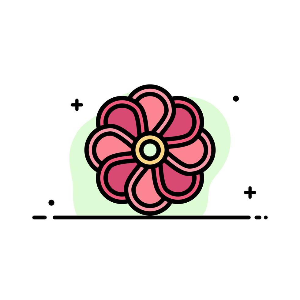 flor naturaleza planta primavera negocio línea plana icono lleno vector banner plantilla