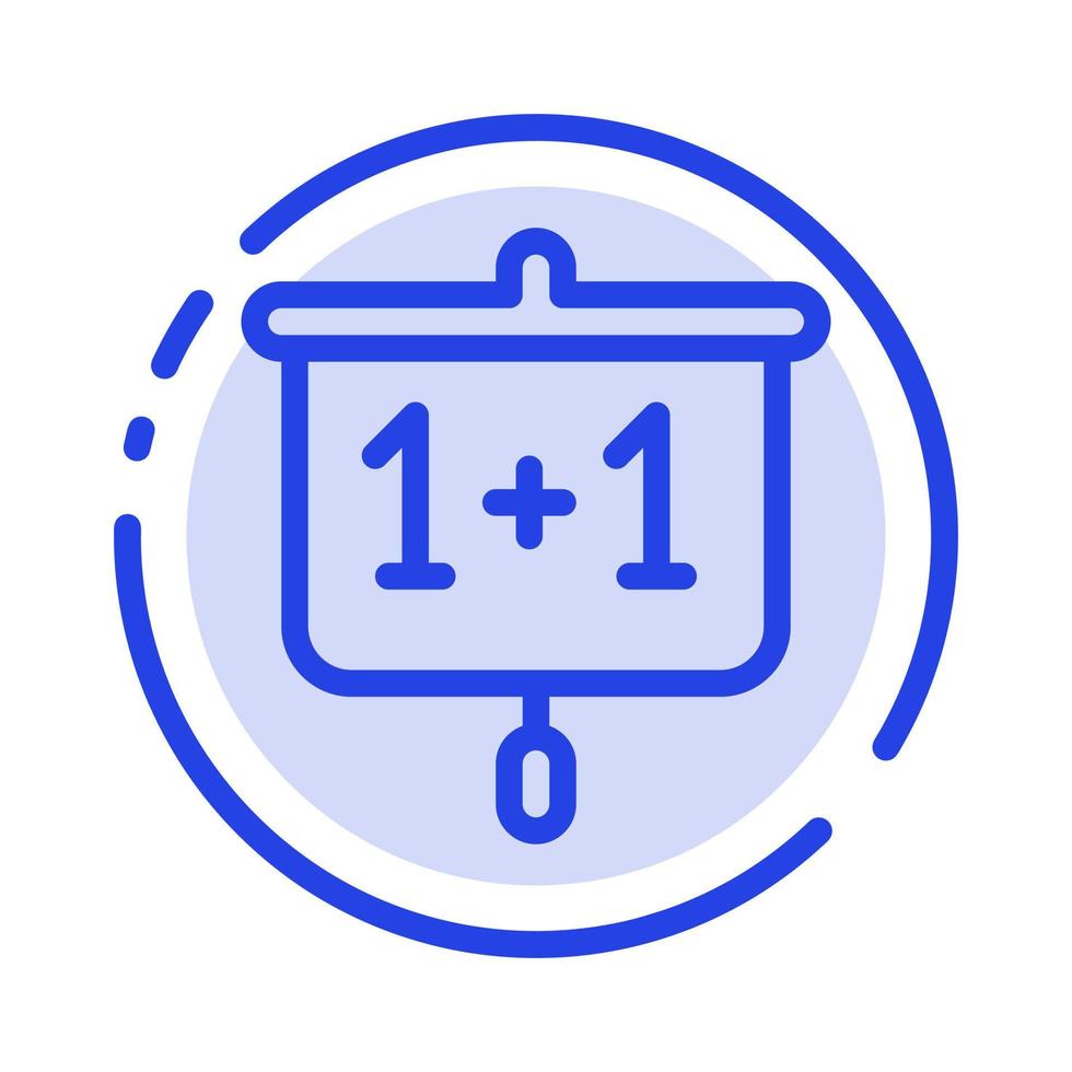 Chart Education Presentation School Blue Dotted Line Line Icon vector