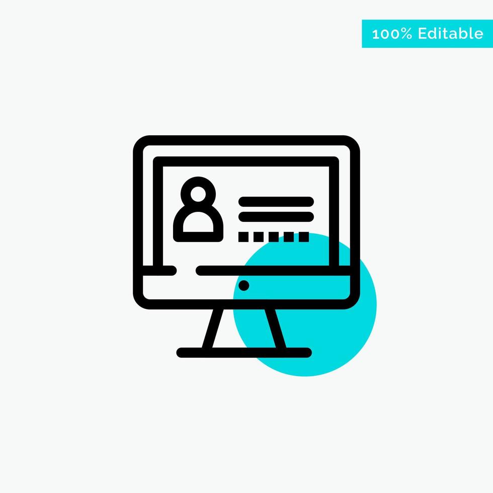 Computer Internet Security turquoise highlight circle point Vector icon
