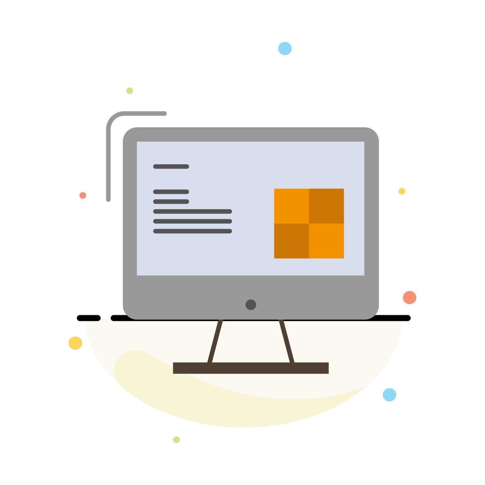 Computer Construction Repair Lcd Design Abstract Flat Color Icon Template vector