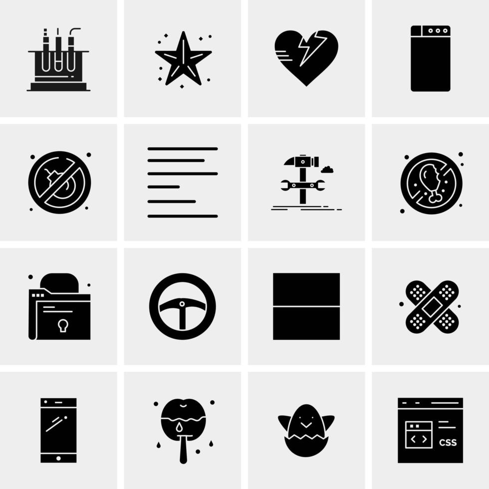 16 iconos de negocios universales vector ilustración de icono creativo para usar en proyectos relacionados con la web y dispositivos móviles