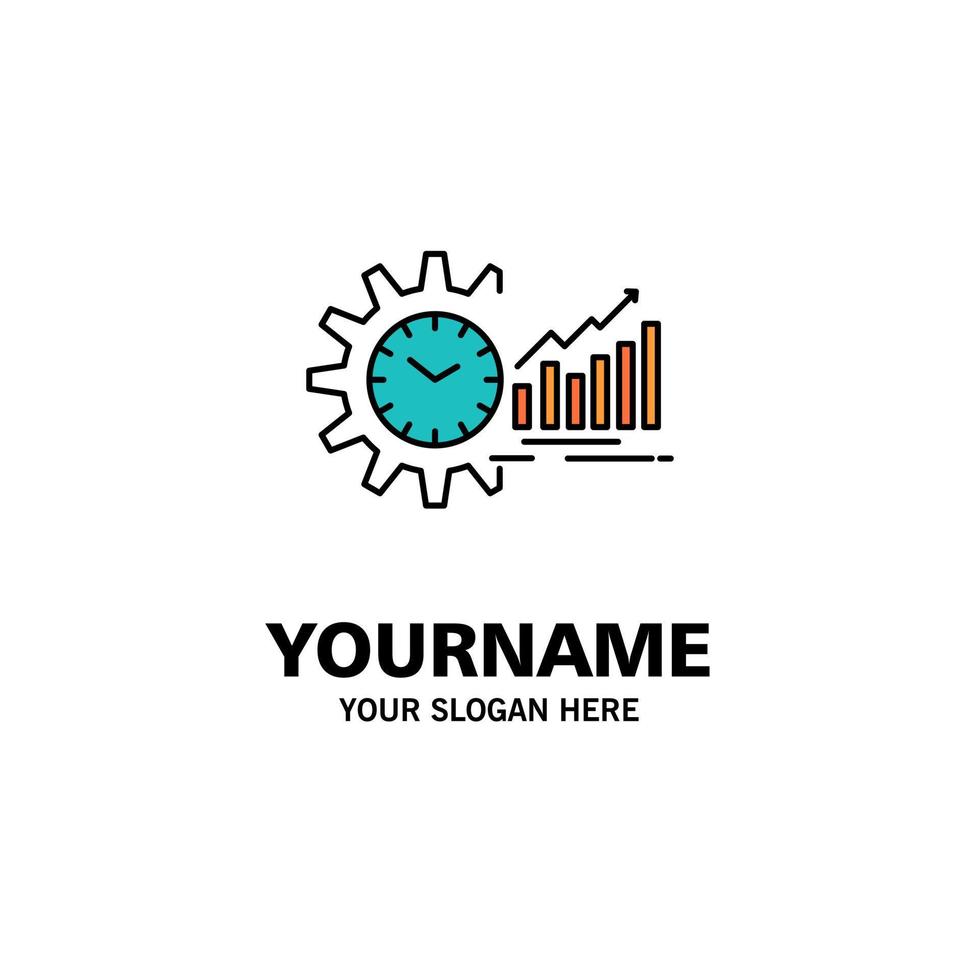 Chart Analytics Graphs Market Schedule Time Trends Business Logo Template Flat Color vector