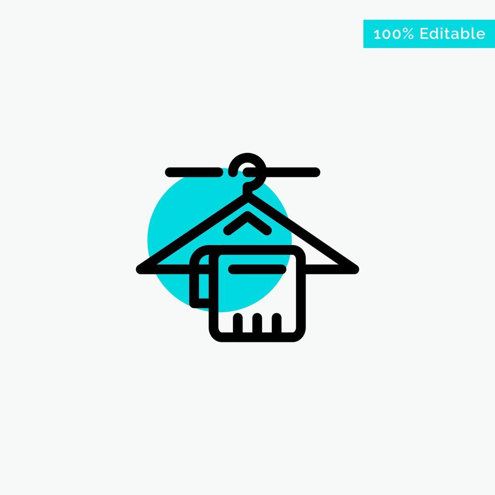 Hanger Towel Service Hotel turquoise highlight circle point Vector icon