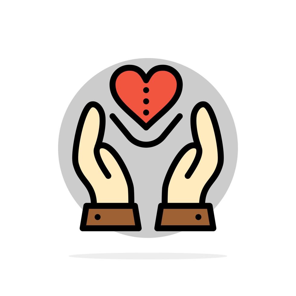 Care Compassion Feelings Heart Love Abstract Circle Background Flat color Icon vector
