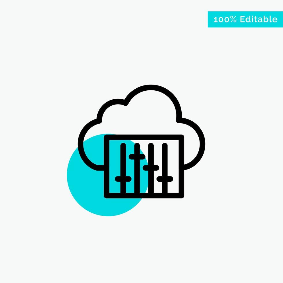 Cloud Connection Music Audio turquoise highlight circle point Vector icon