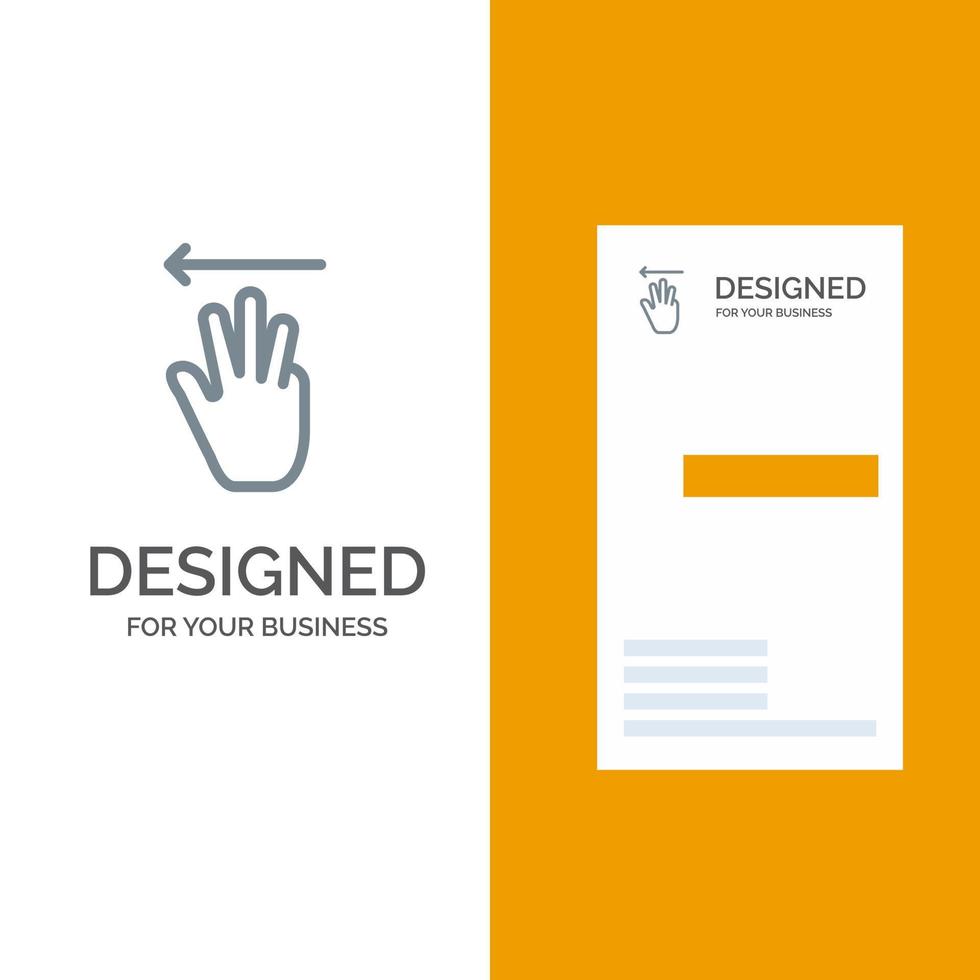 cursor de mano hacia arriba diseño de logotipo gris izquierdo y plantilla de tarjeta de visita vector