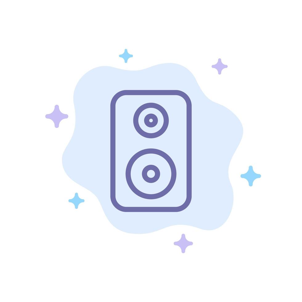 Speaker Woofer Laud Blue Icon on Abstract Cloud Background vector