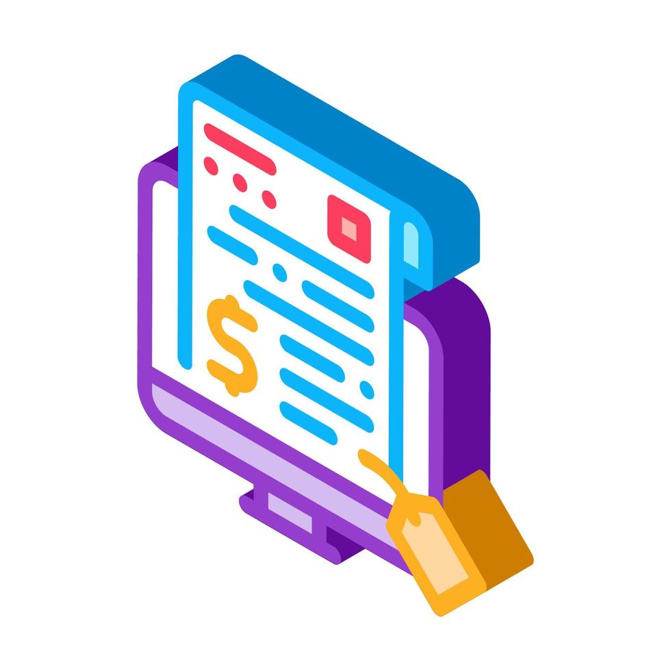 electronic license buying isometric icon vector illustration