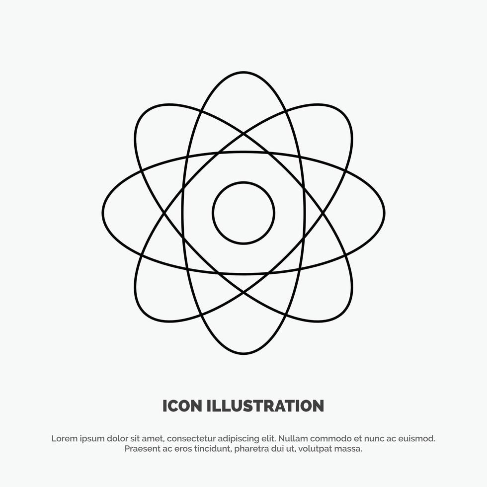Atom Biochemistry Chemistry Laboratory Line Icon Vector
