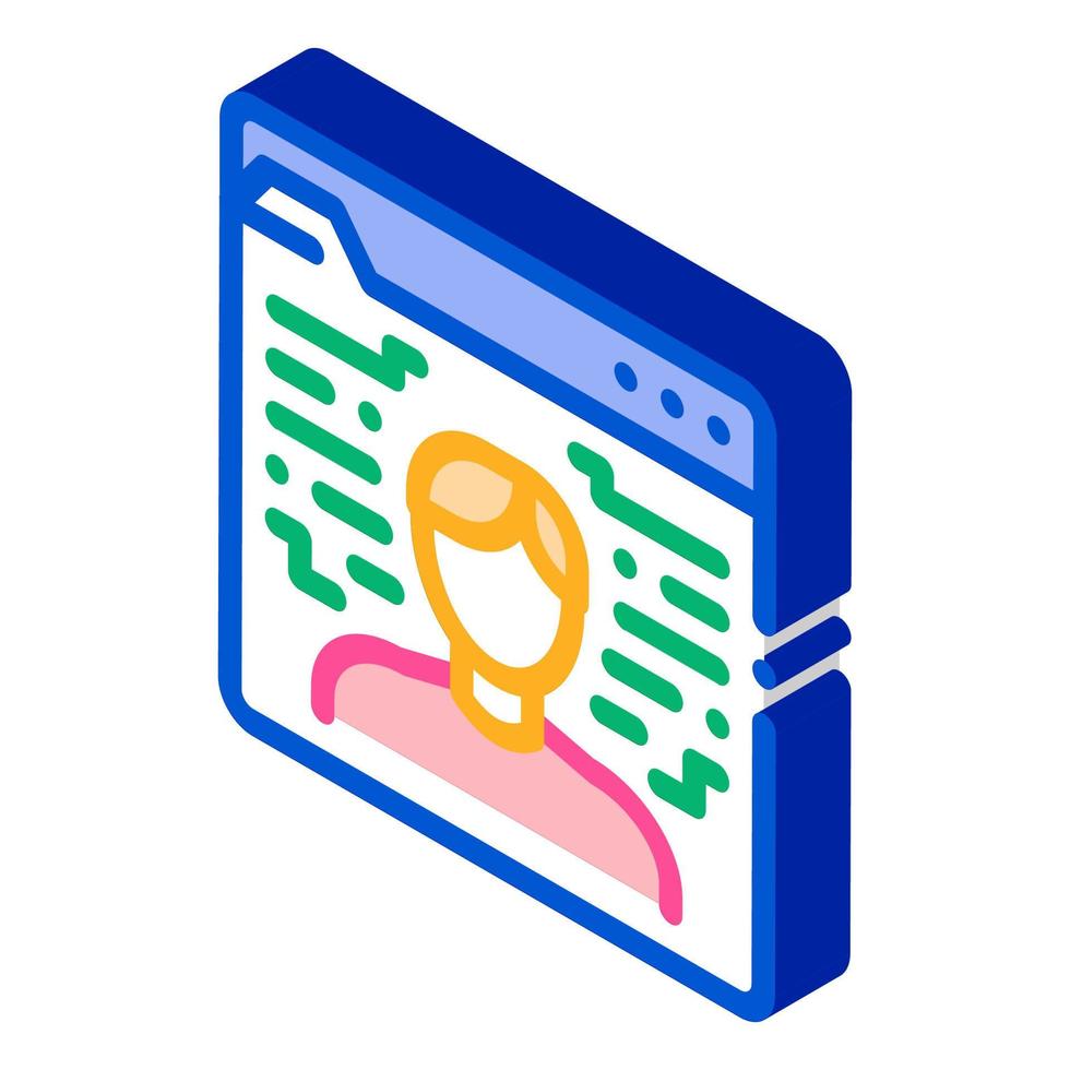 human electronic identity isometric icon vector illustration