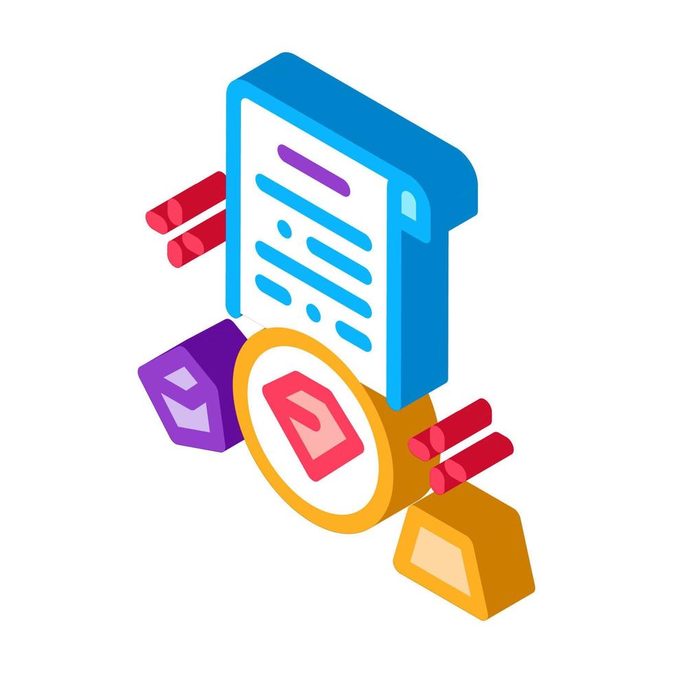metals and precious stones license isometric icon vector illustration