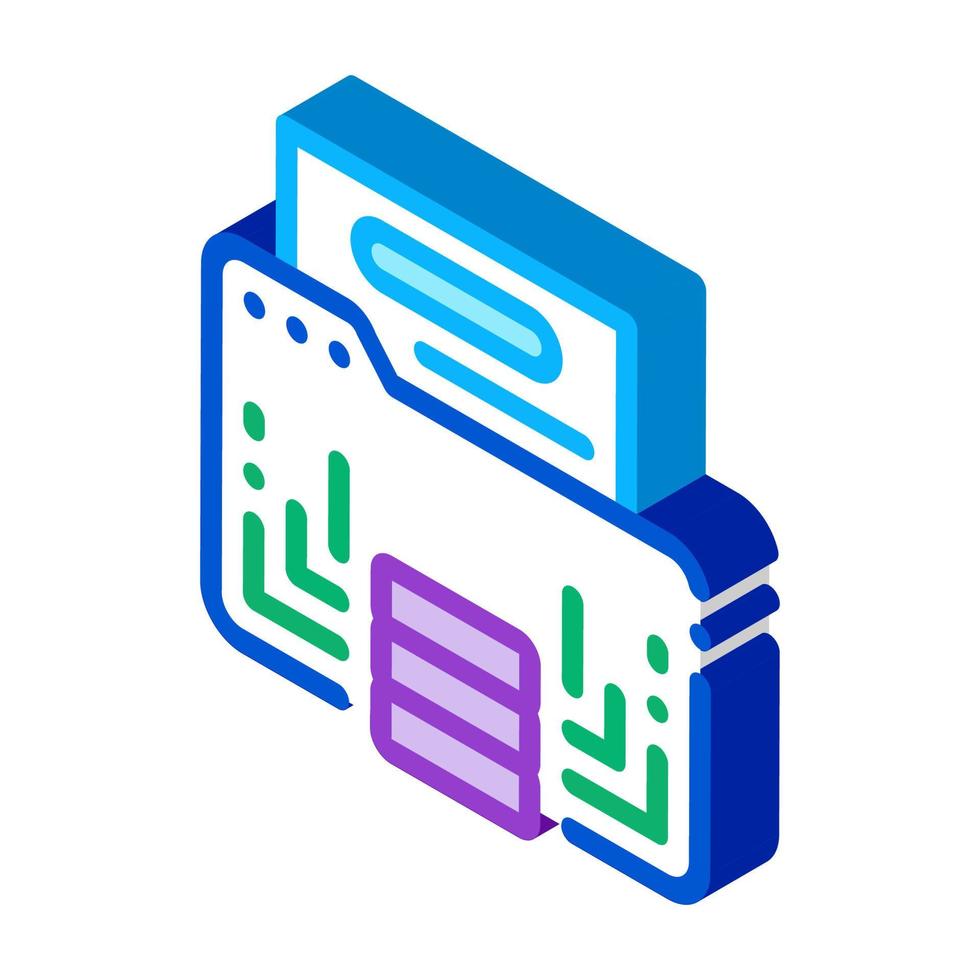 digital machine learning isometric icon vector illustration