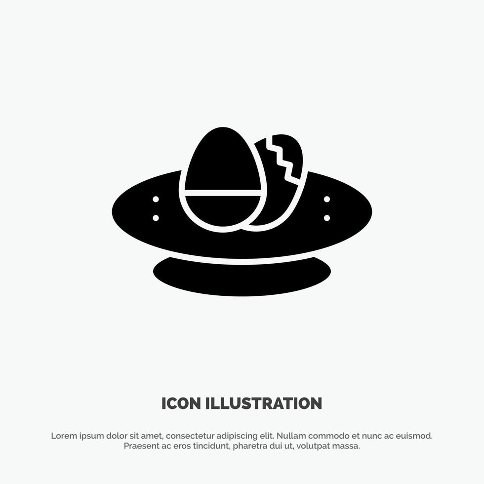 Bowl Celebration Easter Egg Nest solid Glyph Icon vector