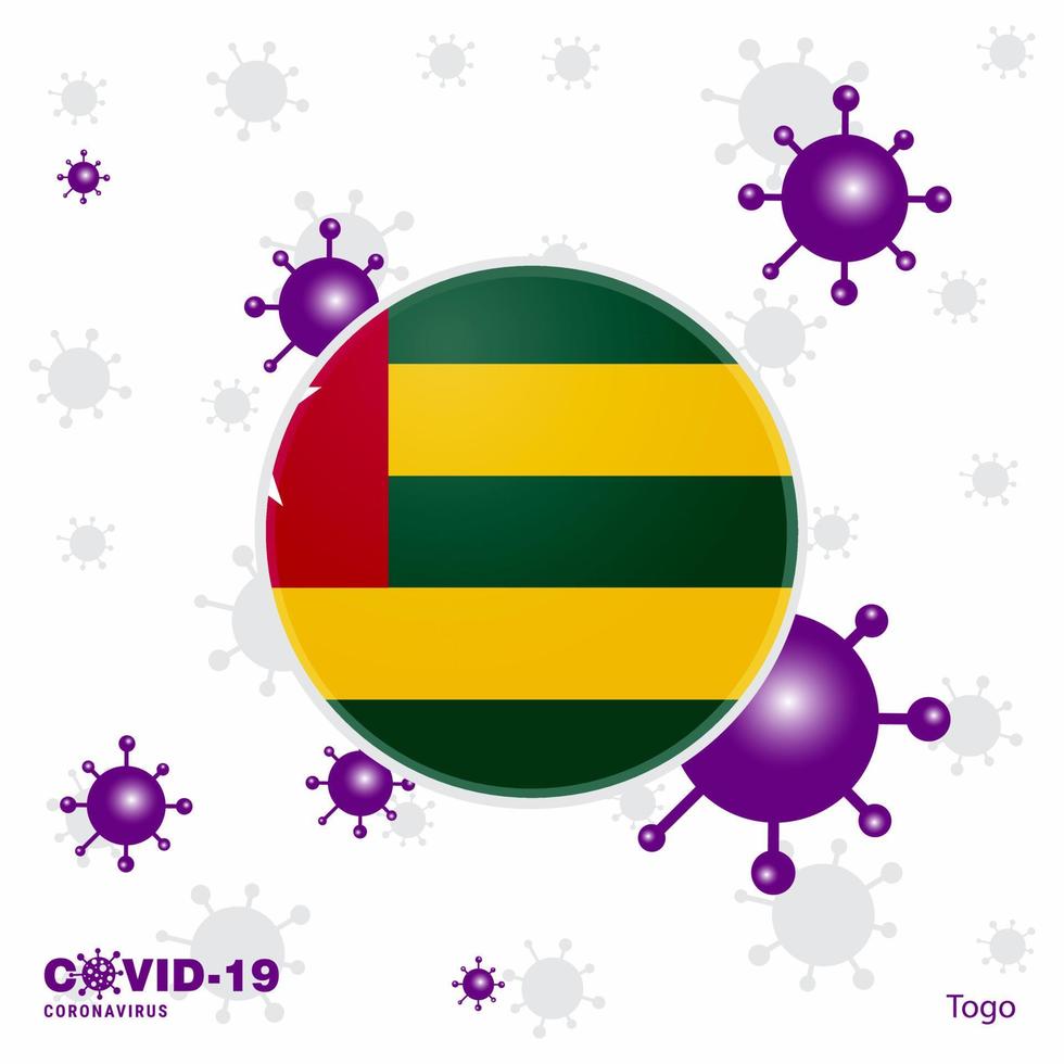 Pray For Togo COVID19 Coronavirus Typography Flag Stay home Stay Healthy Take care of your own health vector