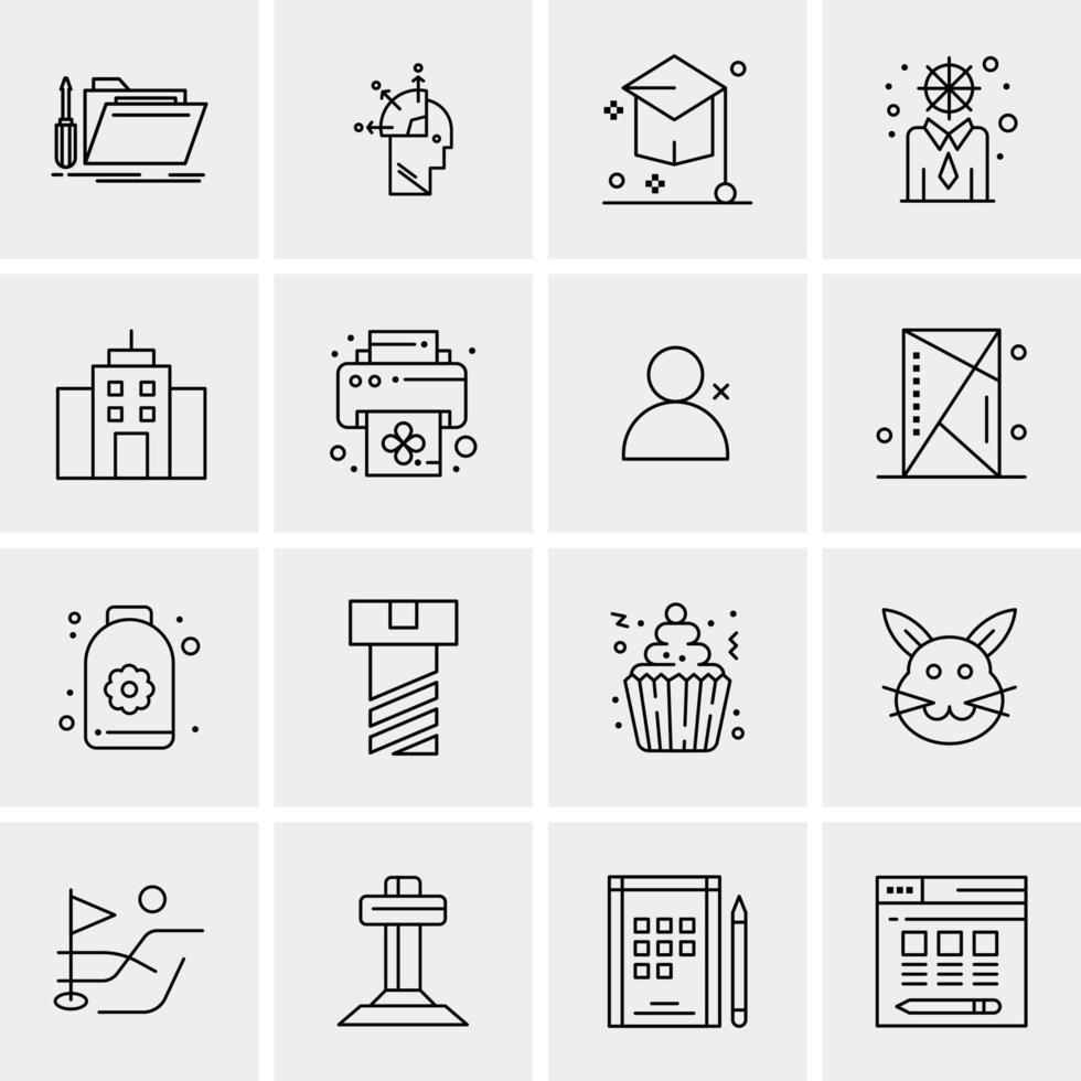 16 iconos de negocios universales vector ilustración de icono creativo para usar en proyectos relacionados con la web y dispositivos móviles