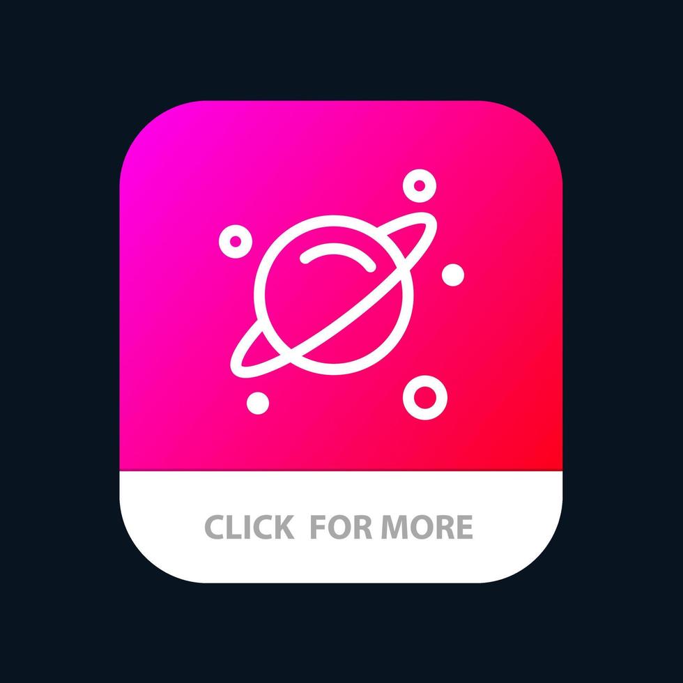 Planet Science Space Mobile App Button Android and IOS Line Version vector