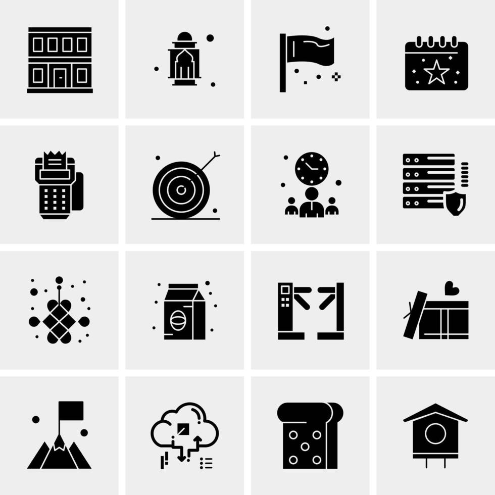 16 iconos de negocios universales vector ilustración de icono creativo para usar en proyectos relacionados con la web y dispositivos móviles