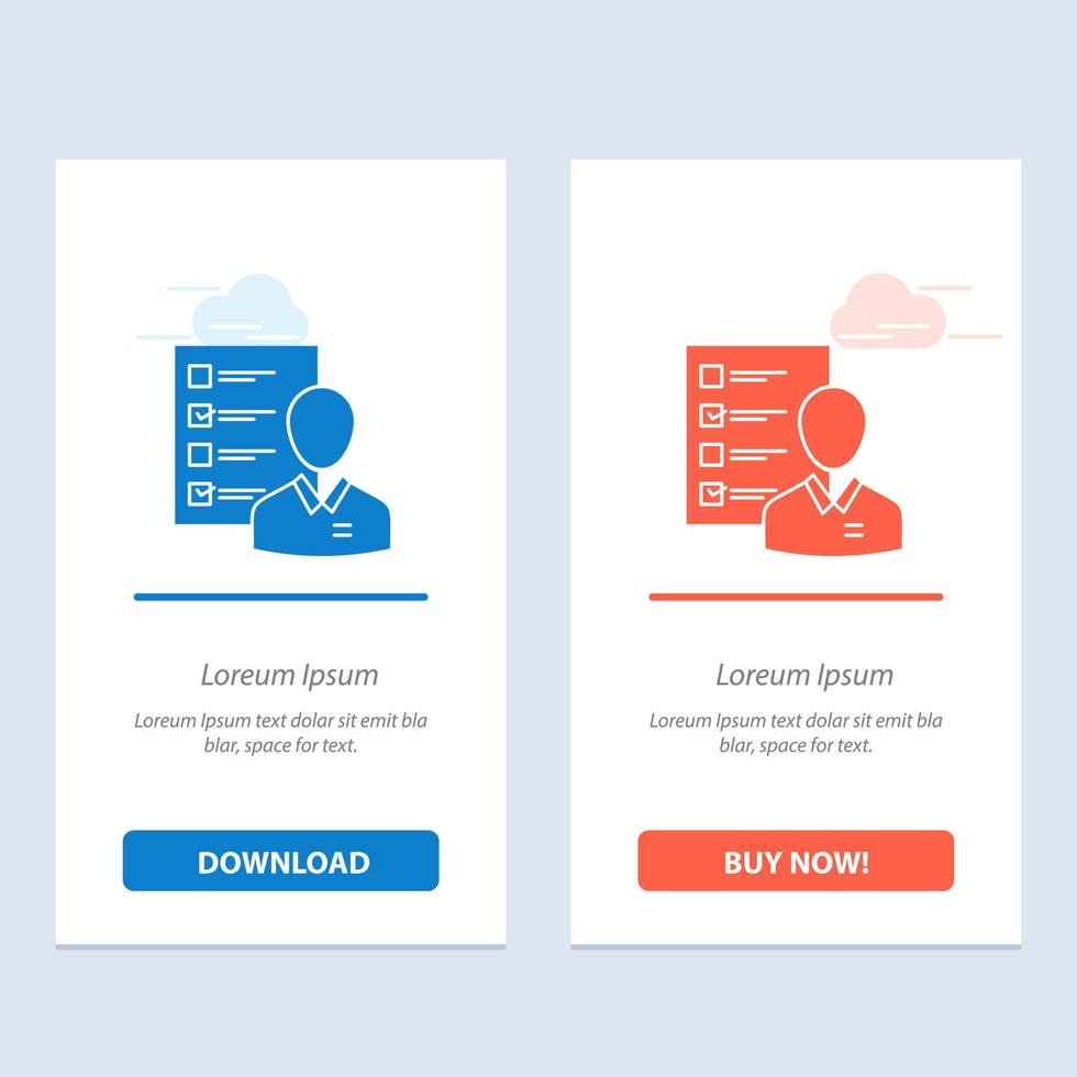 Profile Abilities Business Employee Job Man Resume Skills  Blue and Red Download and Buy Now web Widget Card Template vector