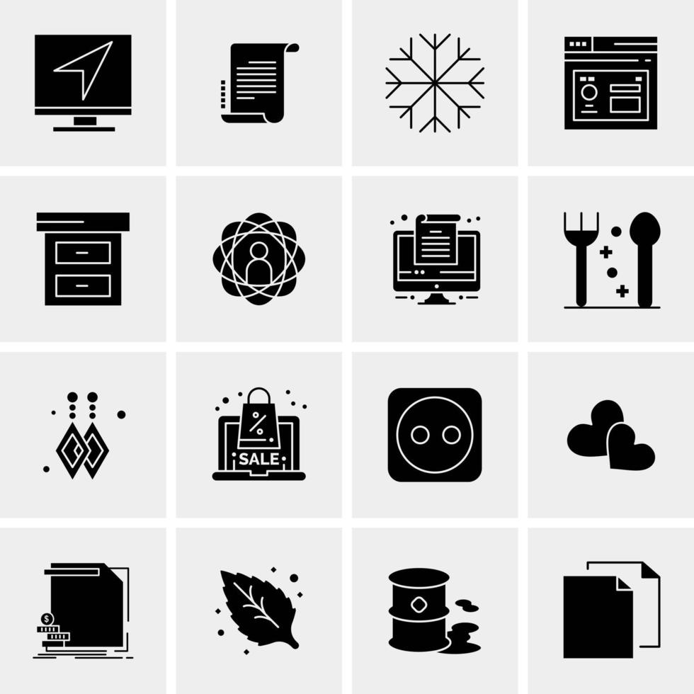 16 iconos de negocios universales vector ilustración de icono creativo para usar en proyectos relacionados con la web y dispositivos móviles