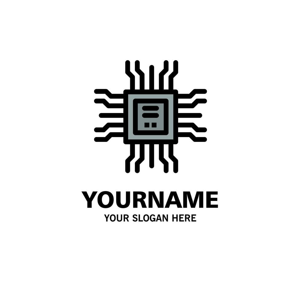 Book Cpu Learning Technology Business Logo Template Flat Color vector