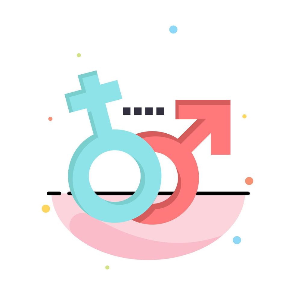 Gender Male Female Symbol Abstract Flat Color Icon Template vector