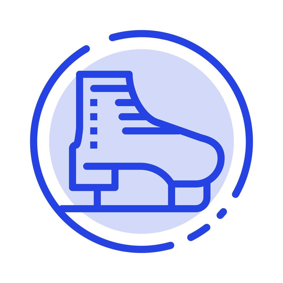 Boot Ice Skate Skates Skating Blue Dotted Line Line Icon vector