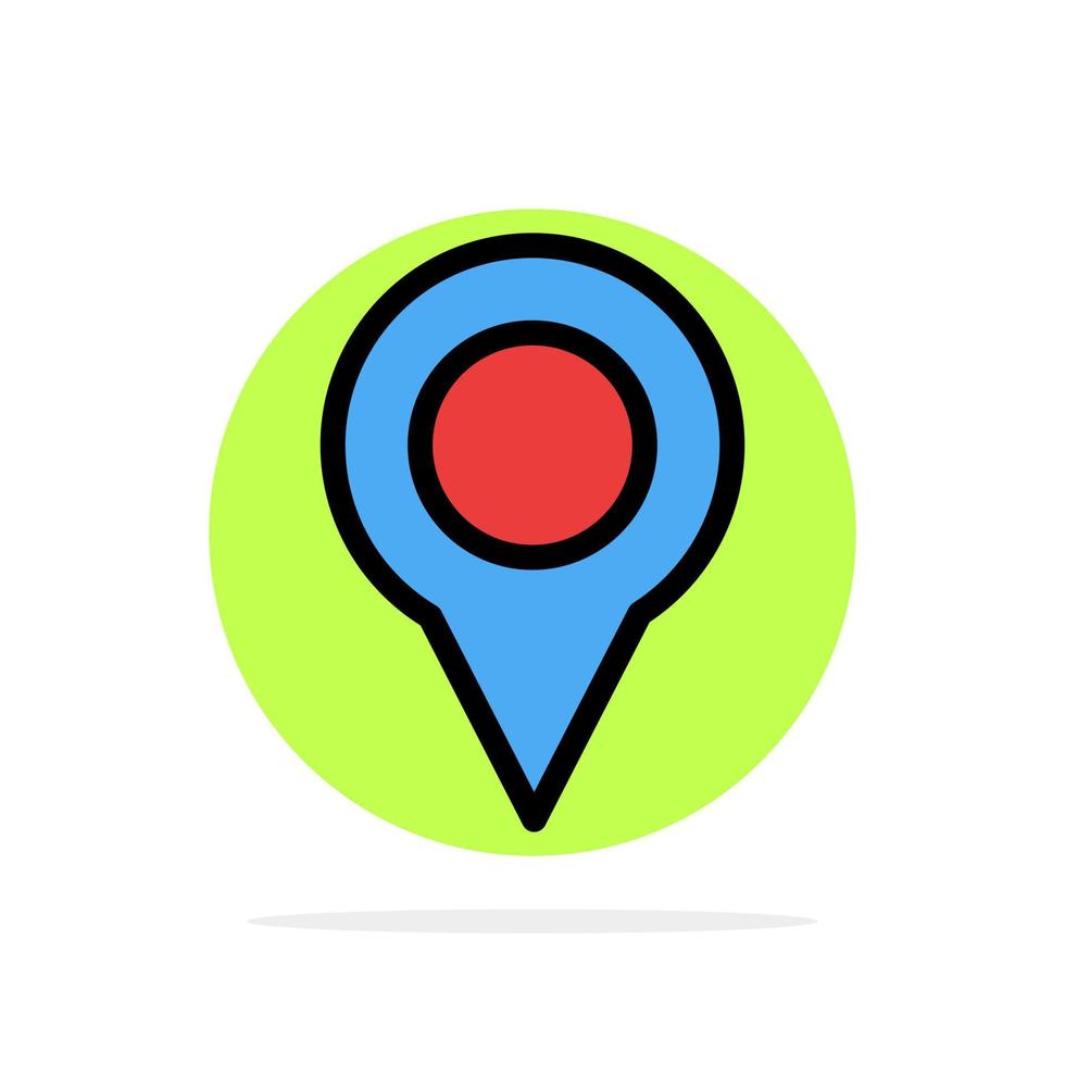 Location Map Marker Pin Abstract Circle Background Flat color Icon vector