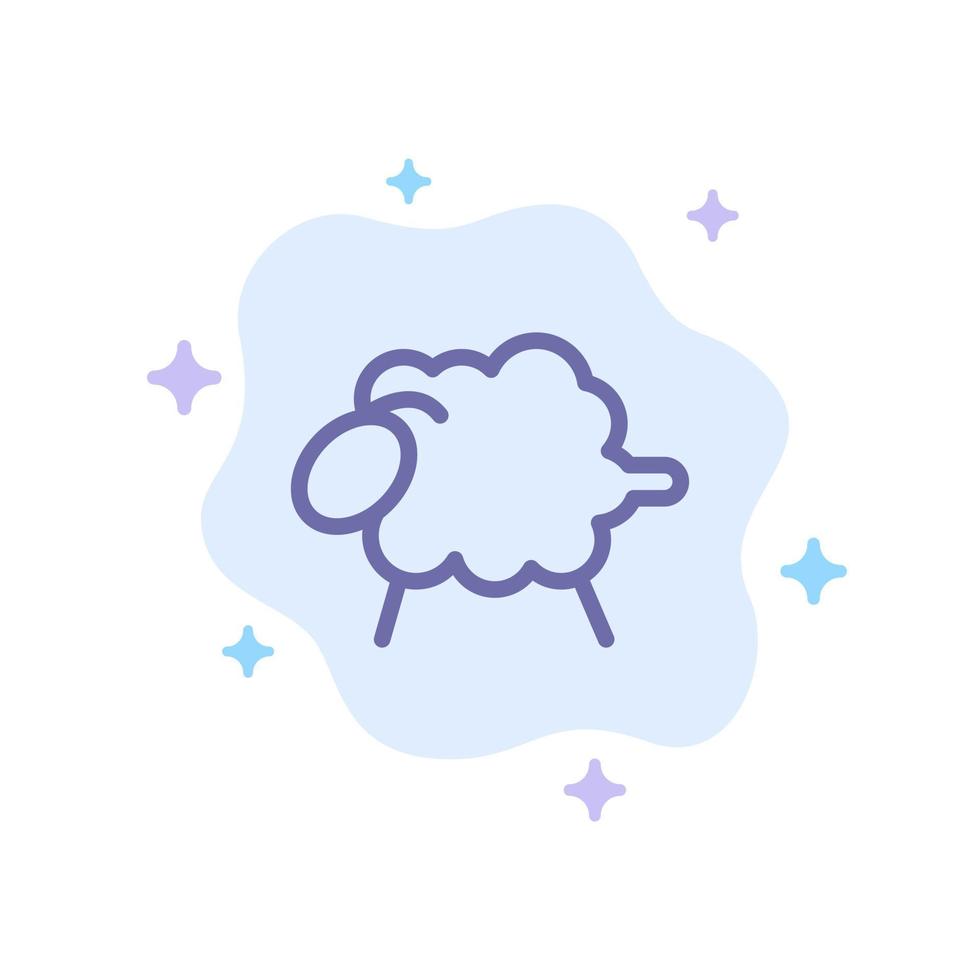 Lamb Sheep Wool Easter Blue Icon on Abstract Cloud Background vector