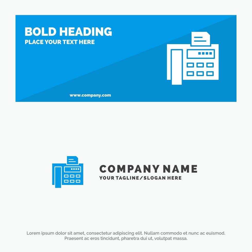 Fax Phone Typewriter Fax Machine SOlid Icon Website Banner and Business Logo Template vector