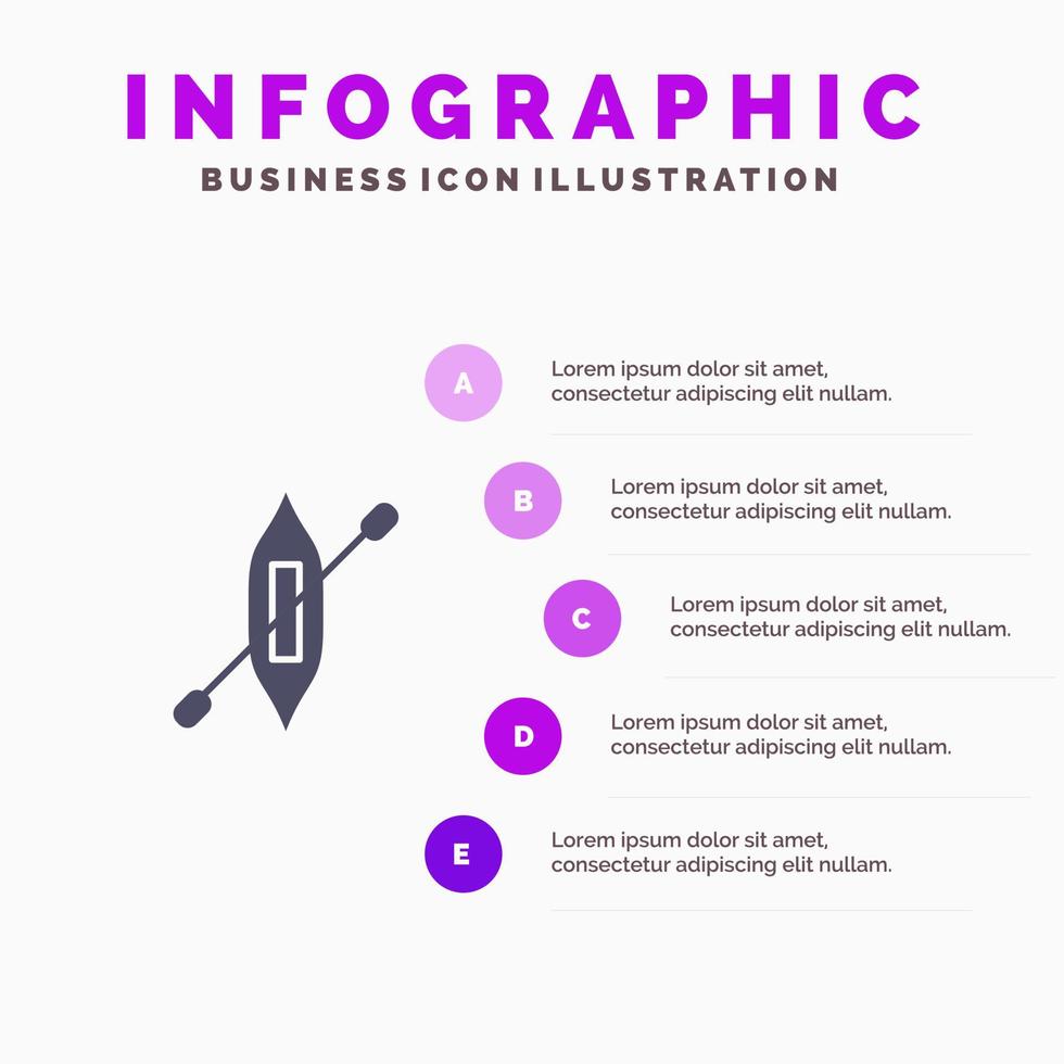 Boat Canoe Kayak Ship Infographics Presentation Template 5 Steps Presentation vector