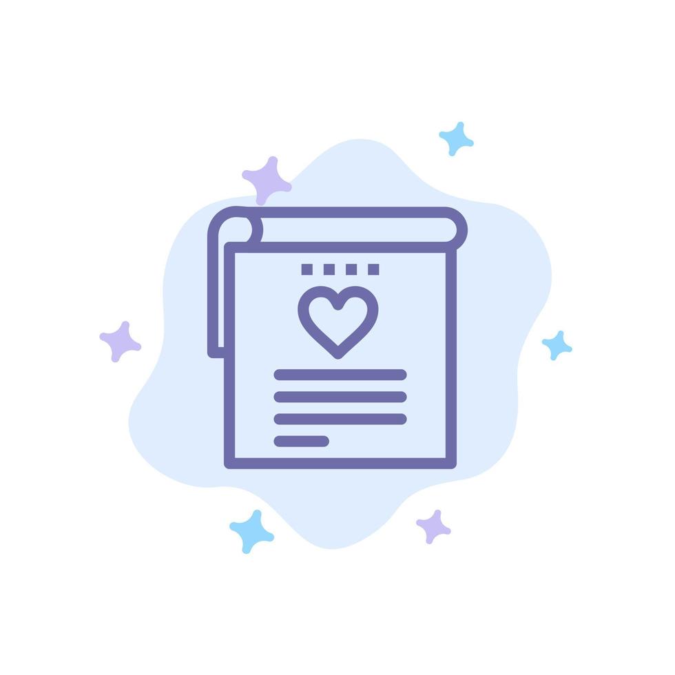 File Love Wedding Heart Blue Icon on Abstract Cloud Background vector