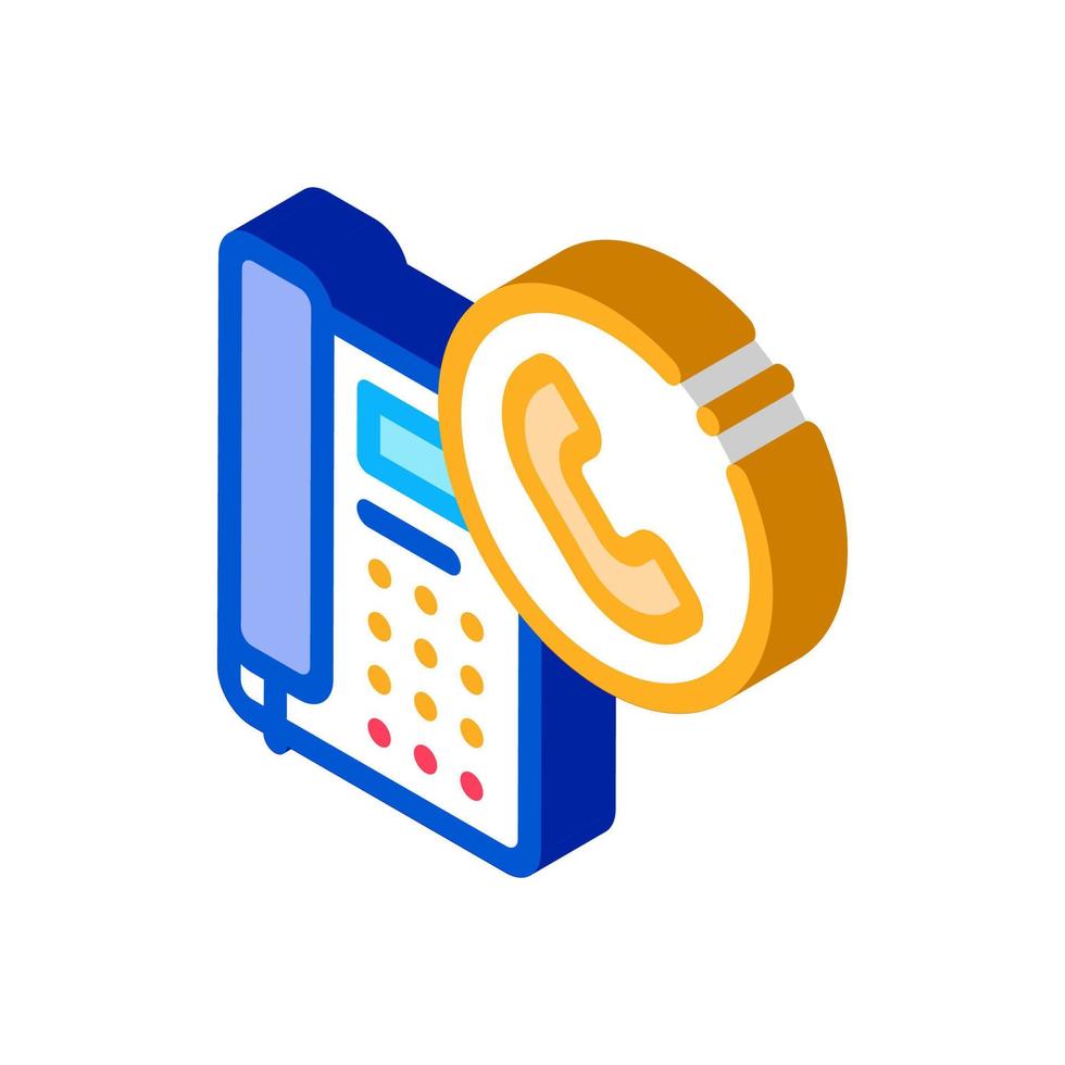 receiving calls administrator isometric icon vector illustration
