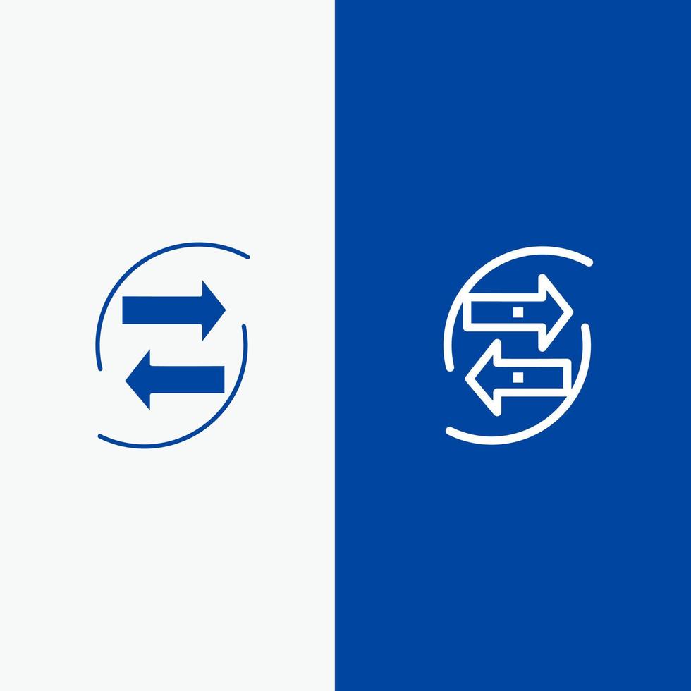 Chang Chart Data Exchange Money Paper Line and Glyph Solid icon Blue banner vector