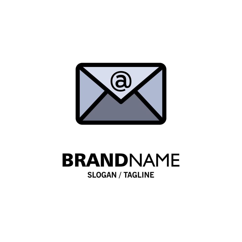 correo electrónico bandeja de entrada correo empresa logotipo plantilla color plano vector