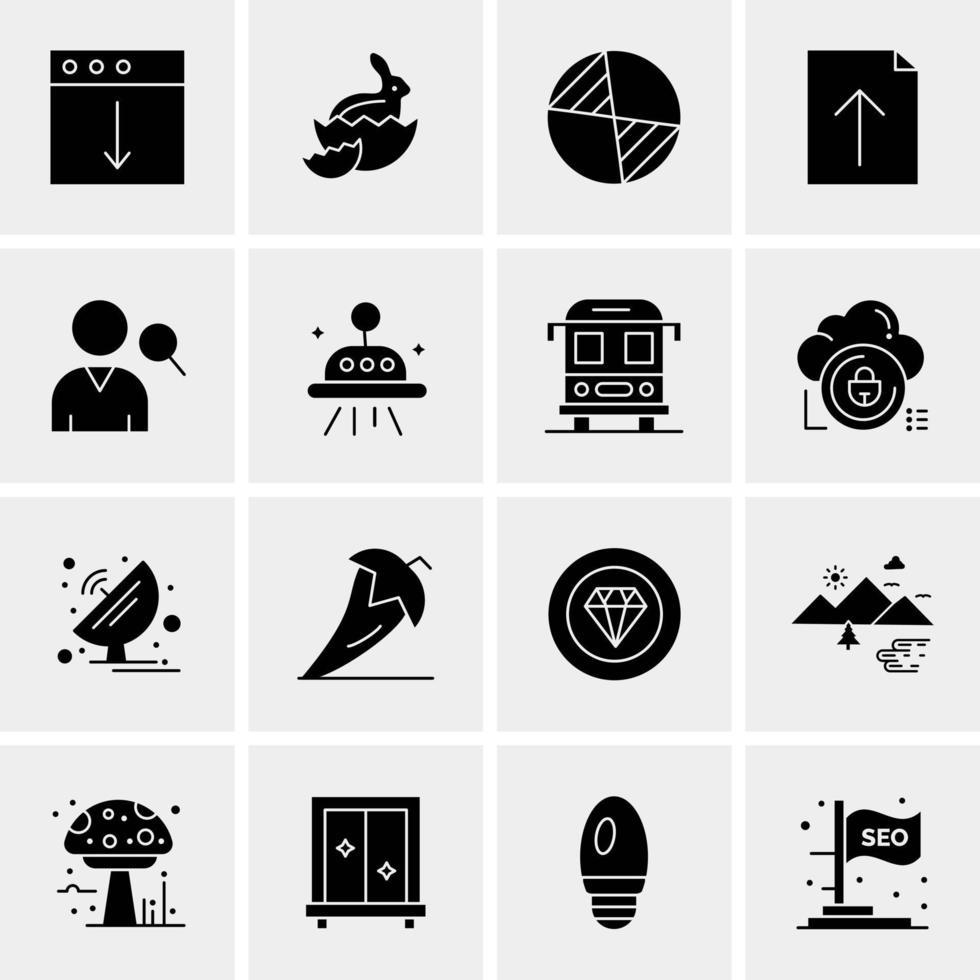 16 iconos de negocios universales vector ilustración de icono creativo para usar en proyectos relacionados con la web y dispositivos móviles