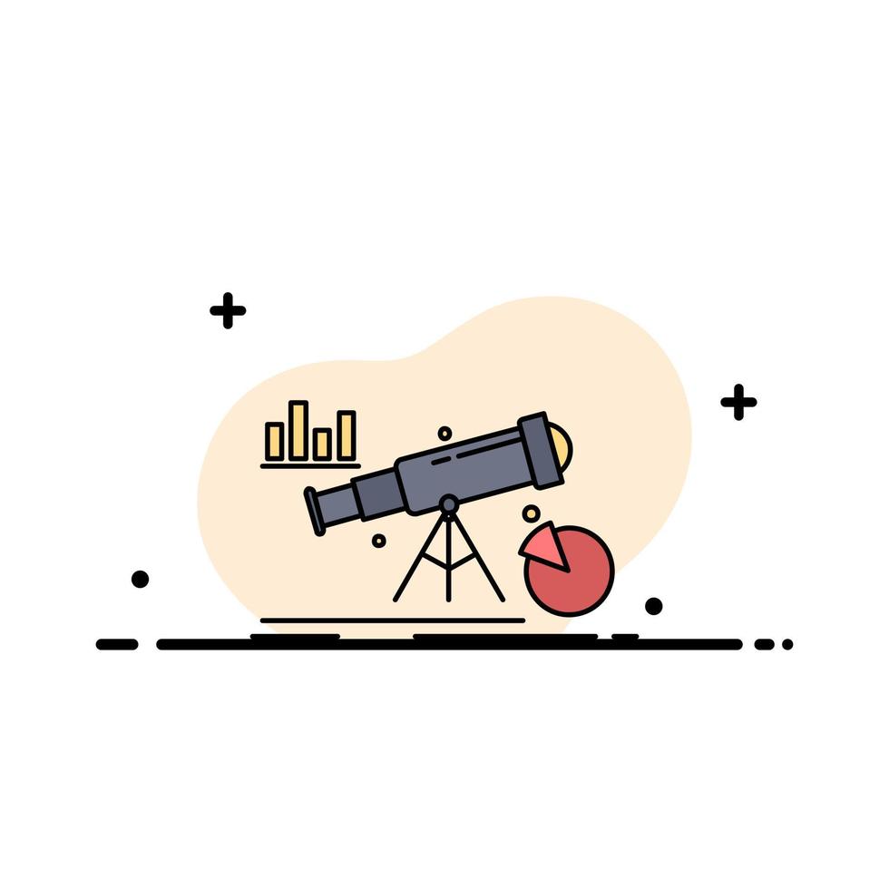 Analytics finance forecast market prediction Flat Color Icon Vector