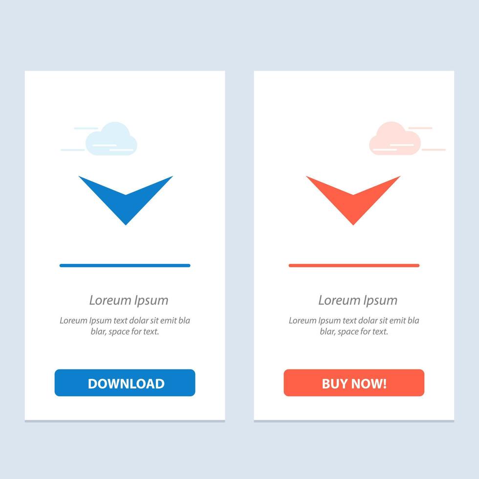 Arrow Down Next  Blue and Red Download and Buy Now web Widget Card Template vector