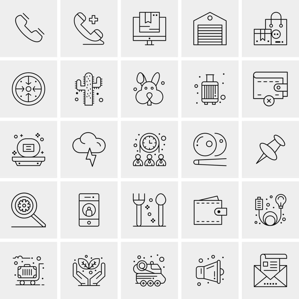 25 iconos de negocios universales vector ilustración de icono creativo para usar en proyectos relacionados con la web y dispositivos móviles